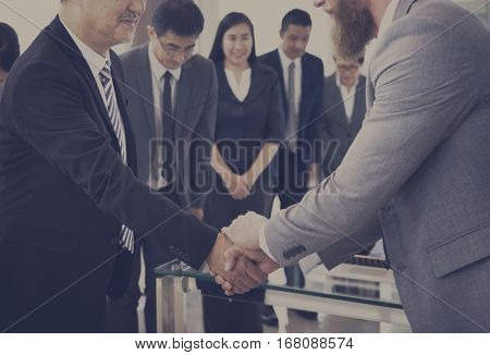 Business Partners Introductionary Handshake Bow
