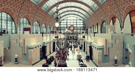 PARIS, FRANCE - MAY 13: D'Orsay interior view on May 13, 2015 in Paris. It host the world's largest collection of impressionist and post-impressionist masterpieces.