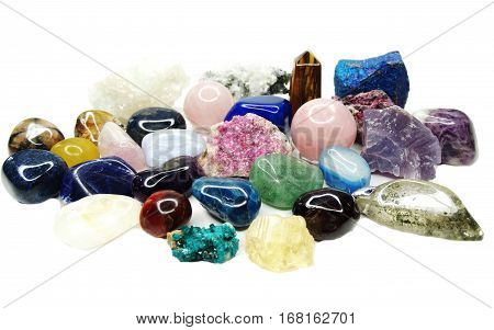 amethyst quartz avanturine sodalite garnet semigem crystals geological mineral isolated