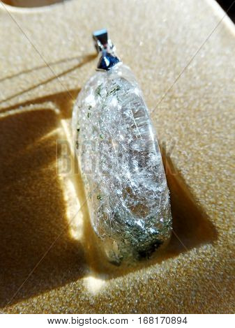 chlorite quartz semigem crystals geological mineral isolated