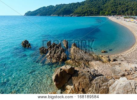 Summer Morning Platanitsi Beach, Sithonia, Greece.