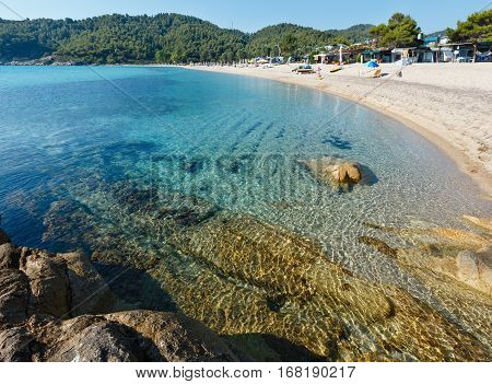 Summer Morning Platanitsi Beach, Sithonia, Greece.