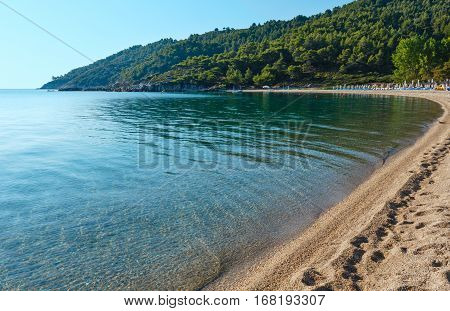 Summer Morning Platanitsi Beach, Sithonia, Greece.
