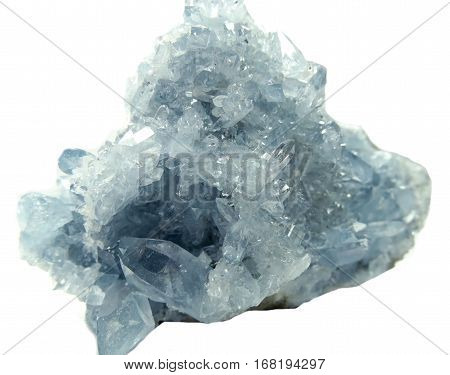 celestite semigem geode crystals geological mineral isolated