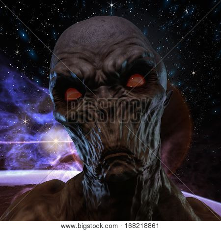 3D Rendering Of A Creepy Monster