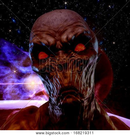 3D Rendering Of A Creepy Monster