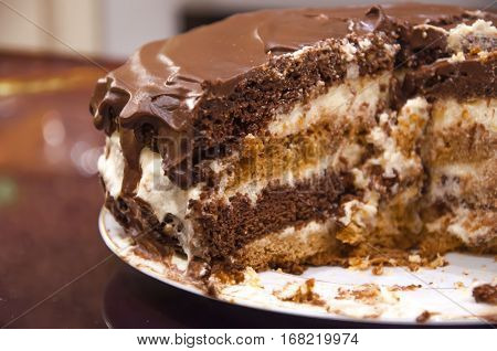 Praguer Chocolate Cake On A Plate