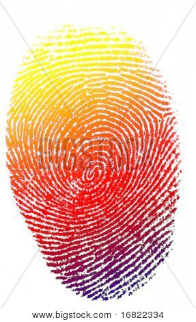 colorfull isolado fundo impressão de dedo
