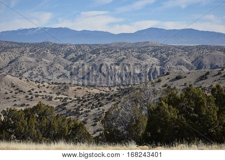 Desert Landscape of the Cerrillos Hills in New Mexico