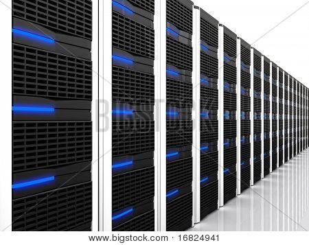 ภาพ 3 มิติของ datacentre ของเซิร์ฟเวอร์