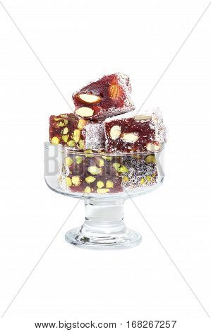 Turkish delight isolated on a white background