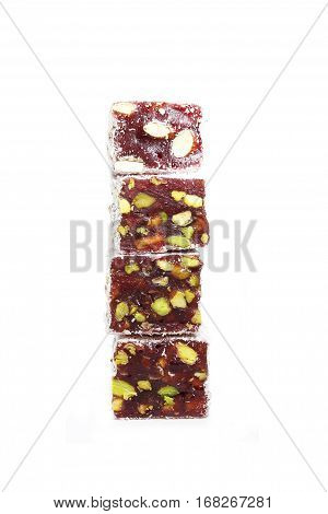 Turkish delight isolated on a white background