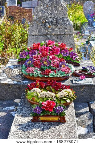 Loix France - september 26 2016 : the cemetery