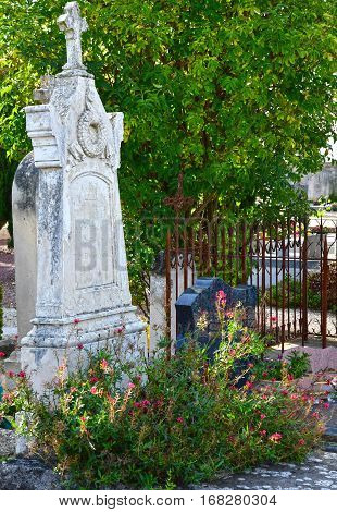 Loix France - september 26 2016 : the cemetery