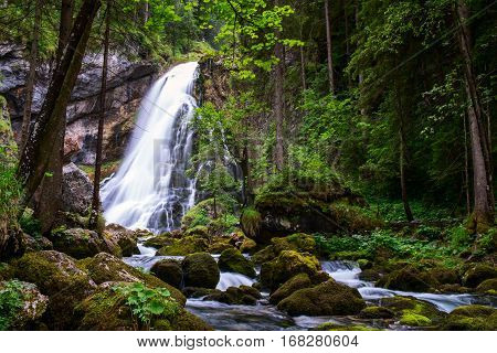 The Majestic Gollinger Waterfall In Austria