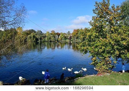 Les Mureaux France - october 22 2016 : the Seine riverside