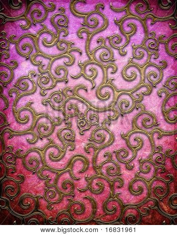 Oro ornamento calzato su un muro d'epoca