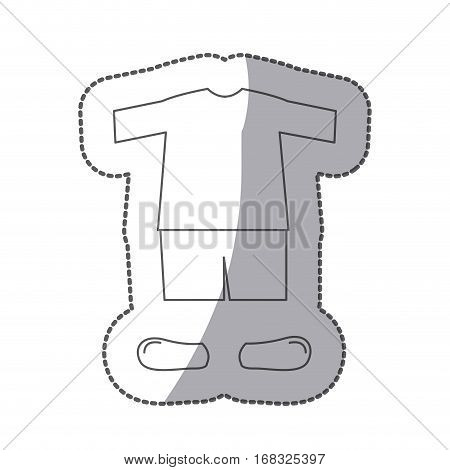 contour with male clothing pijama short vector illustration