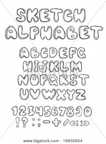 Vektor-Skizze-Alphabet (Vektor-eps10)