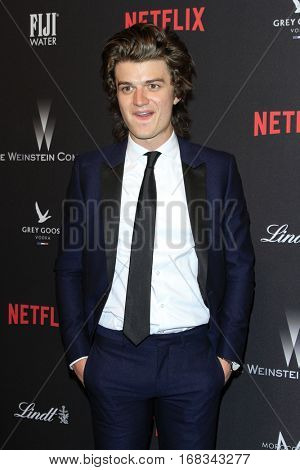 LOS ANGELES - JAN 8:  Joe Keery at the Weinstein And Netflix Golden Globes After Party at Beverly Hilton Hotel Adjacent on January 8, 2017 in Beverly Hills, CA