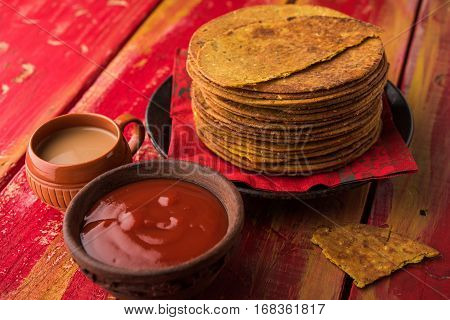 Indian famous delicious Fenugreek khakra or kasuri methi, gujarathi or gujrati snacks