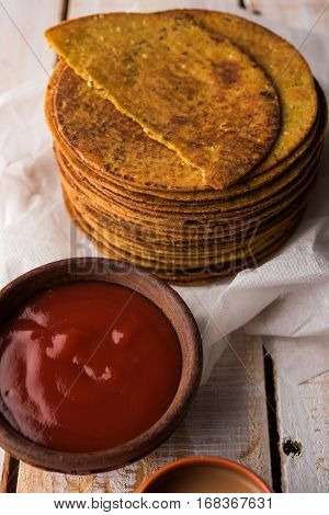 Indian famous delicious Fenugreek khakra or kasuri methi, gujarathi or gujrati snacks