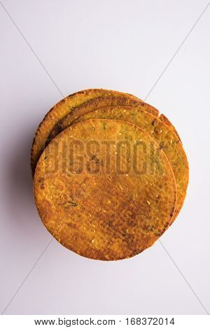 Indian famous delicious Fenugreek khakra or kasuri methi, gujarathi or gujrati snacks