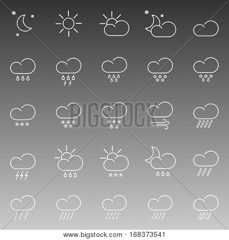 set with different weather icon with colorful background