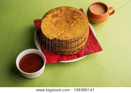 Indian famous delicious Fenugreek khakra or kasuri methi, gujarathi or gujrati snacks