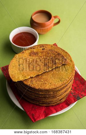 Indian famous delicious Fenugreek khakra or kasuri methi, gujarathi or gujrati snacks