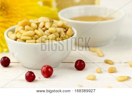 Pine Nuts With Honey And Cowberries