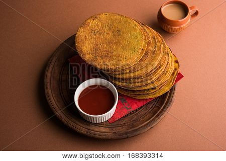 Indian famous delicious Fenugreek khakra or kasuri methi, gujarathi or gujrati snacks