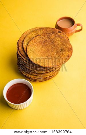 Indian famous delicious Fenugreek khakra or kasuri methi, gujarathi or gujrati snacks