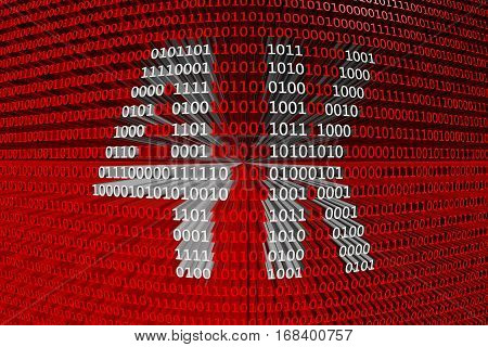 4k in the form of binary code, 3D illustration