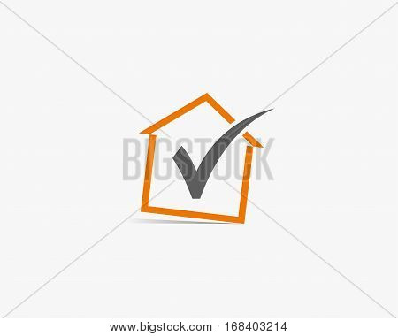 logo with home icon, Vector logo check house.
