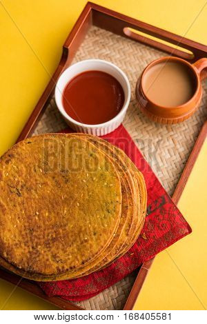 Indian famous delicious Fenugreek khakra or kasuri methi, gujarathi or gujrati snacks