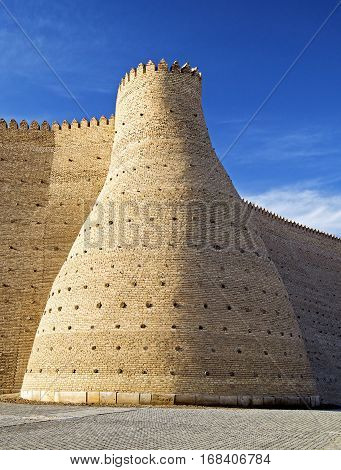 Medieval walls of Bukhara, Uzbekistan, town on a Silk Road