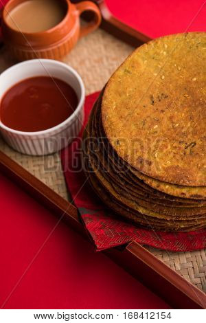 Indian famous delicious Fenugreek khakra or kasuri methi, gujarathi or gujrati snacks