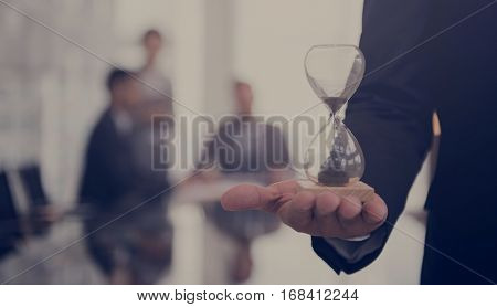 Business Man Hour Glass Time