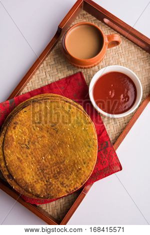 Indian famous delicious Fenugreek khakra or kasuri methi, gujarathi or gujrati snacks