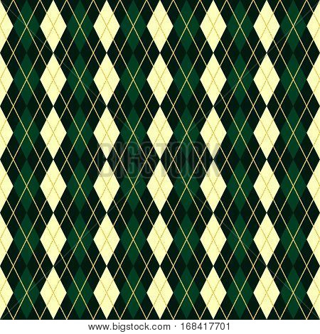 seamless vector green geometric traditional scottish rhomb pattern