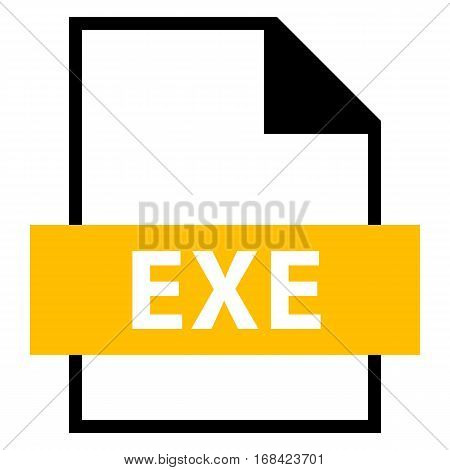 Use it in all your designs. Filename extension icon EXE executable file in flat style. Quick and easy recolorable shape. Vector illustration a graphic element.