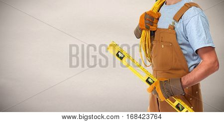 Electrician with electrical cable