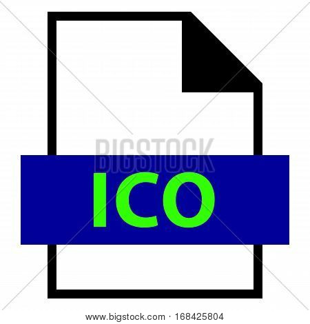 Use it in all your designs. Filename extension icon ICO image file format for computer icon in flat style. Quick and easy recolorable shape. Vector illustration a graphic element.
