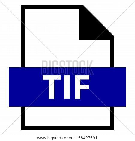Use it in all your designs. Filename extension icon TIF or TIFF Tagged Image File Format in flat style. Quick and easy recolorable shape. Vector illustration a graphic element.