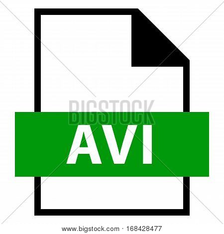 Use it in all your designs. Filename extension icon AVI Audio Video Interleaved in flat style. Quick and easy recolorable shape. Vector illustration a graphic element.