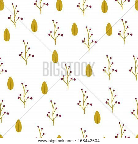 Flowers and leaves. Seamless pattern. Vector illustration.