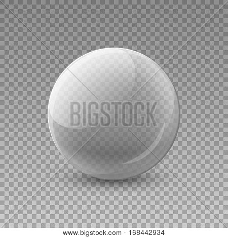 Glass Transparent Ball, Vector Illustration On A Clean Backgroun