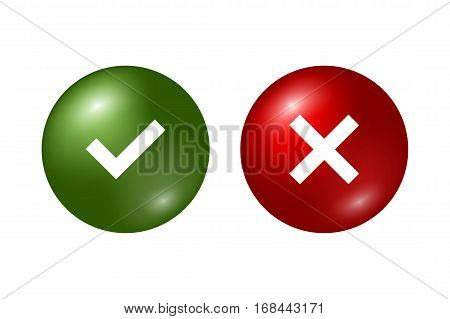 Tick Cross Signs Set