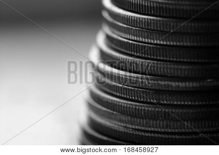 Old siver coins for money cash representing wealth and riches